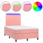 vidaXL Cama box spring colchón y LED terciopelo rosa 120x200 cm vidaXL Cama box spring colchón y LED terciopelo rosa 120x200 cm
