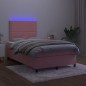 vidaXL Cama box spring colchón y LED terciopelo rosa 120x200 cm vidaXL Cama box spring colchón y LED terciopelo rosa 120x200 cm