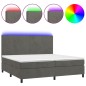 vidaXL Cama box spring colchón y LED terciopelo gris oscuro 200x200 cm vidaXL Cama box spring colchón y LED terciopelo gris oscuro 200x200 cm