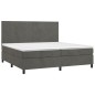 vidaXL Cama box spring colchón y LED terciopelo gris oscuro 200x200 cm vidaXL Cama box spring colchón y LED terciopelo gris oscuro 200x200 cm
