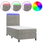 vidaXL Cama box spring colchón y LED terciopelo gris claro 100x200 cm vidaXL Cama box spring colchón y LED terciopelo gris claro 100x200 cm