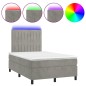 vidaXL Cama box spring colchón y LED terciopelo gris claro 120x200 cm vidaXL Cama box spring colchón y LED terciopelo gris claro 120x200 cm