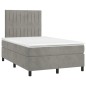 vidaXL Cama box spring colchón y LED terciopelo gris claro 120x200 cm vidaXL Cama box spring colchón y LED terciopelo gris claro 120x200 cm