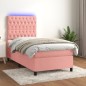 vidaXL Cama box spring colchón y LED terciopelo rosa 100x200 cm vidaXL Cama box spring colchón y LED terciopelo rosa 100x200 cm