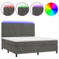 vidaXL Cama box spring colchón y LED terciopelo gris oscuro 160x200 cm vidaXL Cama box spring colchón y LED terciopelo gris oscuro 160x200 cm