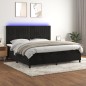 vidaXL Cama box spring colchón y LED terciopelo negro 200x200 cm vidaXL Cama box spring colchón y LED terciopelo negro 200x200 cm