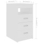 vidaXL Cajonera de madera contrachapada blanco 40x50x76 cm vidaXL Cajonera de madera contrachapada blanco 40x50x76 cm