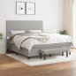 vidaXL Cama box spring con colchón tela gris claro 160x200 cm vidaXL Cama box spring con colchón tela gris claro 160x200 cm