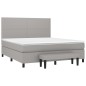 vidaXL Cama box spring con colchón tela gris claro 160x200 cm vidaXL Cama box spring con colchón tela gris claro 160x200 cm