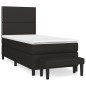 vidaXL Cama box spring con colchón tela negro 90x190 cm vidaXL Cama box spring con colchón tela negro 90x190 cm