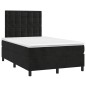 vidaXL Cama box spring colchón y LED terciopelo negro 120x200 cm vidaXL Cama box spring colchón y LED terciopelo negro 120x200 cm