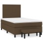 vidaXL Cama box spring con colchón tela marrón oscuro 120x200 cm vidaXL Cama box spring con colchón tela marrón oscuro 120x200 cm