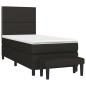 vidaXL Cama box spring con colchón tela negro 90x200 cm vidaXL Cama box spring con colchón tela negro 90x200 cm
