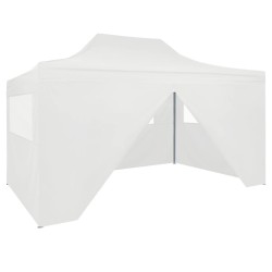 vidaXL Carpa plegable para celebraciones con 4 paredes blanco 3x4,5 m