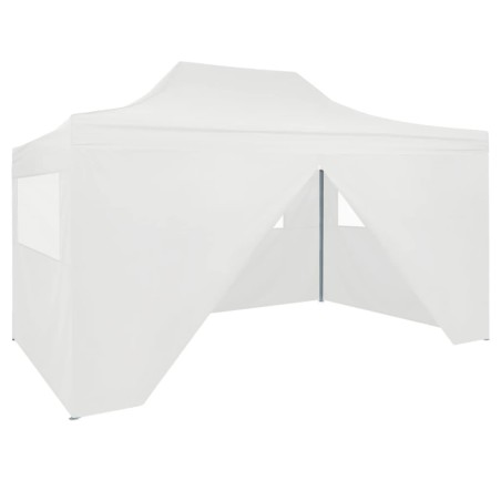 vidaXL Carpa plegable para celebraciones con 4 paredes blanco 3x4,5 m