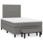 vidaXL Cama box spring con colchón tela gris oscuro 120x200 cm