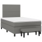 vidaXL Cama box spring con colchón tela gris oscuro 120x200 cm