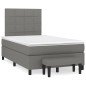 vidaXL Cama box spring con colchón tela gris oscuro 120x200 cm