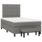 vidaXL Cama box spring con colchón tela gris oscuro 120x200 cm
