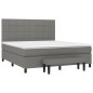 vidaXL Cama box spring con colchón tela gris oscuro 160x200 cm vidaXL Cama box spring con colchón tela gris oscuro 160x200 cm