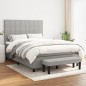 vidaXL Cama box spring con colchón tela gris claro 140x190 cm vidaXL Cama box spring con colchón tela gris claro 140x190 cm