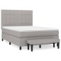 vidaXL Cama box spring con colchón tela gris claro 140x190 cm vidaXL Cama box spring con colchón tela gris claro 140x190 cm