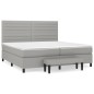 vidaXL Cama box spring con colchón tela gris claro 200x200 cm vidaXL Cama box spring con colchón tela gris claro 200x200 cm