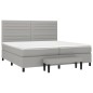 vidaXL Cama box spring con colchón tela gris claro 200x200 cm vidaXL Cama box spring con colchón tela gris claro 200x200 cm