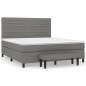vidaXL Cama box spring con colchón tela gris oscuro 160x200 cm