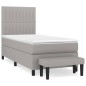 vidaXL Cama box spring con colchón tela gris claro 90x190 cm vidaXL Cama box spring con colchón tela gris claro 90x190 cm