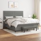 vidaXL Cama box spring con colchón tela gris oscuro 180x200 cm vidaXL Cama box spring con colchón tela gris oscuro 180x200 cm