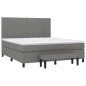 vidaXL Cama box spring con colchón tela gris oscuro 180x200 cm vidaXL Cama box spring con colchón tela gris oscuro 180x200 cm