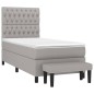 vidaXL Cama box spring con colchón tela gris claro 100x200 cm vidaXL Cama box spring con colchón tela gris claro 100x200 cm