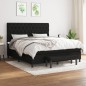 vidaXL Cama box spring con colchón tela negro 160x200 cm