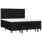 vidaXL Cama box spring con colchón tela negro 160x200 cm