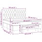 vidaXL Cama box spring con colchón tela negro 160x200 cm