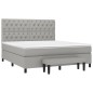 vidaXL Cama box spring con colchón tela gris claro 160x200 cm vidaXL Cama box spring con colchón tela gris claro 160x200 cm