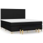 vidaXL Cama box spring con colchón tela negro 180x200 cm vidaXL Cama box spring con colchón tela negro 180x200 cm