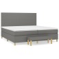 vidaXL Cama box spring con colchón tela gris oscuro 200x200 cm vidaXL Cama box spring con colchón tela gris oscuro 200x200 cm