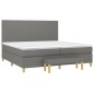 vidaXL Cama box spring con colchón tela gris oscuro 200x200 cm vidaXL Cama box spring con colchón tela gris oscuro 200x200 cm