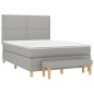 vidaXL Cama box spring con colchón tela gris claro 140x190 cm vidaXL Cama box spring con colchón tela gris claro 140x190 cm
