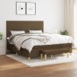 vidaXL Cama box spring con colchón tela marrón oscuro 160x200 cm vidaXL Cama box spring con colchón tela marrón oscuro 160x200 cm
