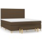vidaXL Cama box spring con colchón tela marrón oscuro 160x200 cm vidaXL Cama box spring con colchón tela marrón oscuro 160x200 cm