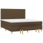 vidaXL Cama box spring con colchón tela marrón oscuro 160x200 cm vidaXL Cama box spring con colchón tela marrón oscuro 160x200 cm
