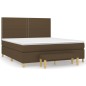 vidaXL Cama box spring con colchón tela marrón oscuro 160x200 cm vidaXL Cama box spring con colchón tela marrón oscuro 160x200 cm