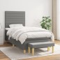 vidaXL Cama box spring con colchón tela gris oscuro 80x200 cm vidaXL Cama box spring con colchón tela gris oscuro 80x200 cm