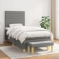 vidaXL Cama box spring con colchón tela gris oscuro 100x200 cm vidaXL Cama box spring con colchón tela gris oscuro 100x200 cm