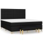 vidaXL Cama box spring con colchón tela negro 160x200 cm