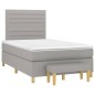 vidaXL Cama box spring con colchón tela gris claro 120x200 cm vidaXL Cama box spring con colchón tela gris claro 120x200 cm
