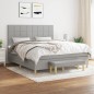 vidaXL Cama box spring con colchón tela gris claro 180x200 cm vidaXL Cama box spring con colchón tela gris claro 180x200 cm